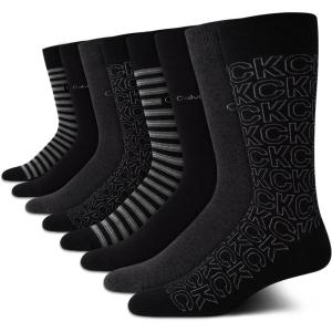 imageCalvin Klein Mens Dress Socks  8 Pack Soft Cotton Blend Work Crew Socks for Men for Casual Business amp Formal WearBlack