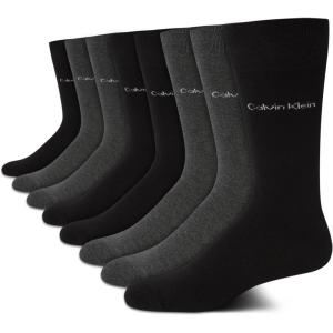 imageCalvin Klein Mens Dress Socks  8 Pack Soft Cotton Blend Work Crew Socks for Men for Casual Business amp Formal WearBlackGrey Solid